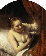 A young Woman in Bed 9mk33) Rembrandt